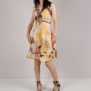 Desigual Boho Floral Tie Waist Dress